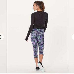 Lululemon Fast & Free Crop II Nulux 19” Leggings Vivid Vision Multi Black